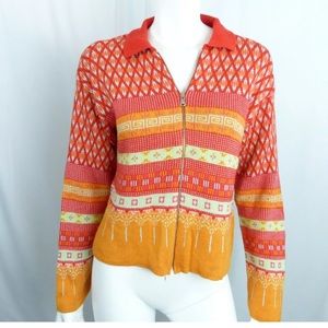 Oilily Womens Orange Long Sleeve Cardigan Full Zip